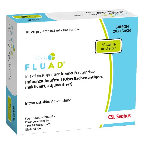 2 x Fluad® (Saison 2025/26) 10x0,5ml mit Kanüle